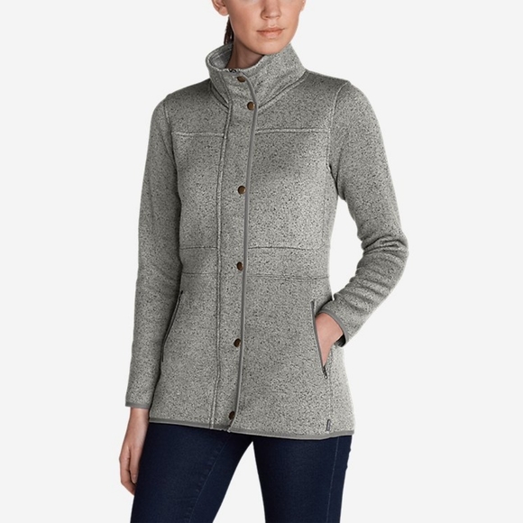 Eddie Bauer Jackets & Blazers - Eddie Bauer Radiator Fleece Field Jacket Gray Zip & Snap Size Small